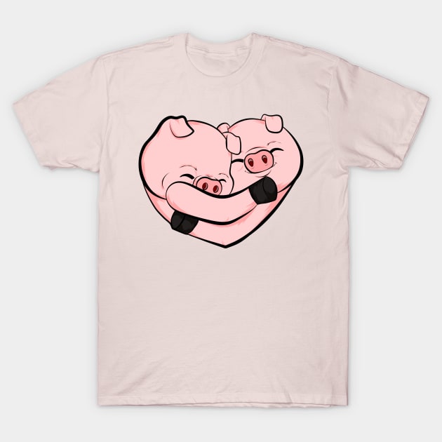 cute, funny and loving piggies T-Shirt by the house of parodies